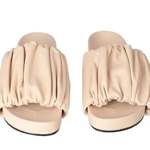 New Jil Sander Cream/ Pink Elastic Top Slide 35